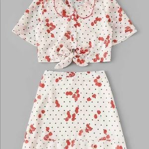 🍒 Cherry Skirt And Top Set